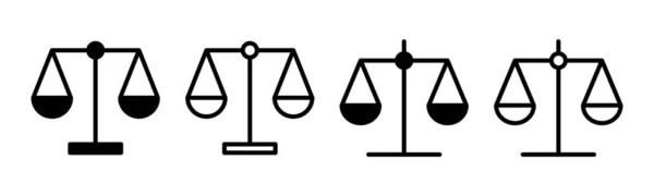 Illustration Jeu Icônes Icône Échelle Droit Signe Symbole Justice — Image vectorielle
