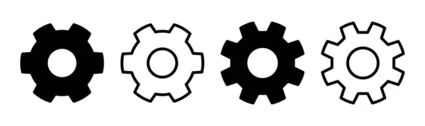 设置图标集插图 曲柄设置符号和符号 齿轮标志 — 图库矢量图片