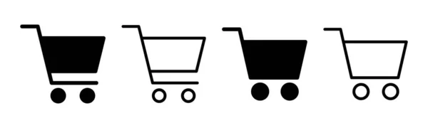 Shopping Icon Set Illustration Shopping Cart Sign Symbol Trolley Icon — Stock Vector