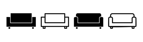 Sofa Icon Set Illustration Sofa Zeichen Und Symbol Möbel Ikone — Stockvektor