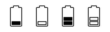 Batarya simgesi çizimi. Pil şarj işareti ve sembol. pil şarj seviyesi