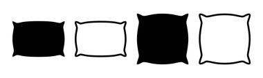 Yastık simgesi çizimi. Yastık işareti ve sembol. Rahat yumuşacık yastık.
