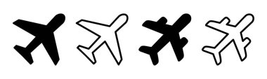Uçak simgesi çizimi. Uçak işareti ve sembol. Uçuş taşıma sembolü. Seyahat işareti. uçak.