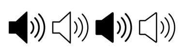 Sözcü simgesi çizimi. Ses düzeyi ve sembol. Hoparlör ikonu. ses sembolü