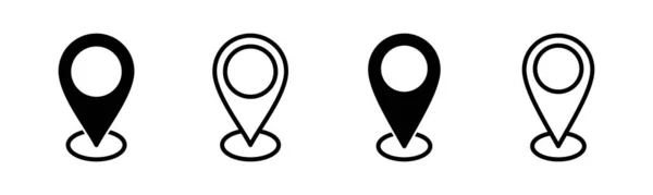 Ilustracja Zestawu Ikon Adresowych Znak Lokalizacji Domowej Symbol Punkt Końcowy — Wektor stockowy