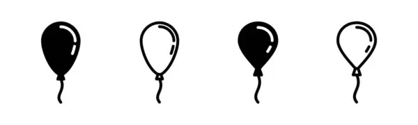 Luftballon Icon Set Illustration Luftballonschild Und Symbol Der Partei — Stockvektor