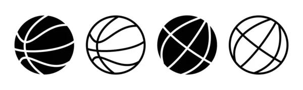 Kosárlabda Ikon Készlet Illusztráció Kosárlabda Jel Szimbólum — Stock Vector