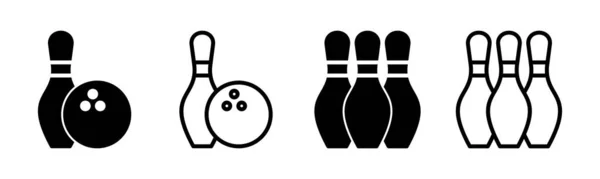 Bowling Ikonu Çizimi Bowling Topu Iğne Işareti Sembol — Stok Vektör