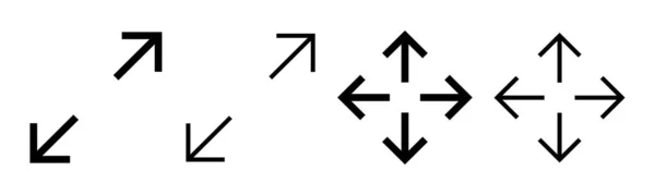 Повноекранна Ілюстрація Набору Піктограм Розгорнути Повноекранного Знака Символу Символ Стрілками — стоковий вектор