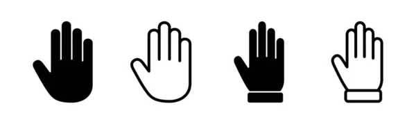 Ilustracja Zestawu Ikon Dłoni Znak Symbol Ręczny Gest Dłoni — Wektor stockowy