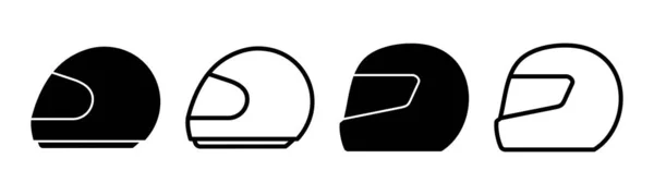 Icono Del Casco Conjunto Ilustración Signo Símbolo Del Casco Motocicleta — Vector de stock