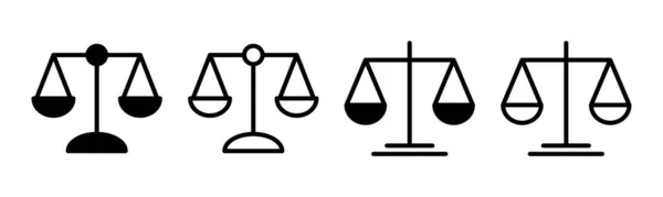 Ikona Měřítka Nastaví Ilustraci Ikona Měřítka Práva Značka Symbol Spravedlnosti — Stockový vektor