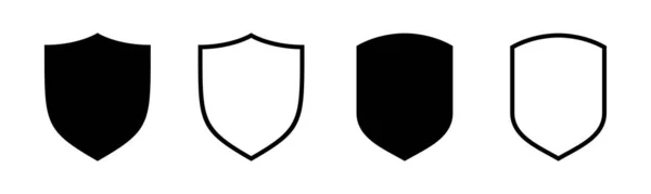 Pajzs Ikon Készlet Illusztráció Védőikon Biztonsági Jelzés Szimbólum — Stock Vector