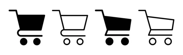 Shopping Icoon Set Illustratie Winkelwagen Teken Symbool Pictogram Van Trolley — Stockvector