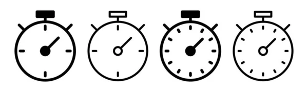 Απεικόνιση Συνόλου Εικονιδίων Stopwatch Χρονόμετρο Και Σύμβολο Εικονίδιο Αντίστροφης Μέτρησης — Διανυσματικό Αρχείο