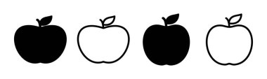 Apple simgesi çizimi. Web tasarımı için elma işareti ve semboller.