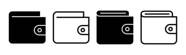 Cüzdan simgesi çizimi. cüzdan işareti ve sembol