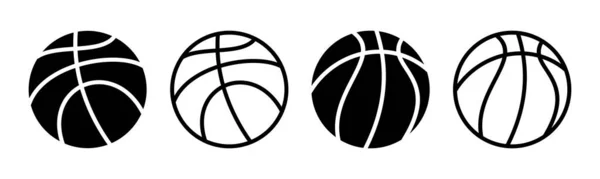 Basketball Ikone Setzte Illustration Zeichen Und Symbol Des Basketballs — Stockvektor