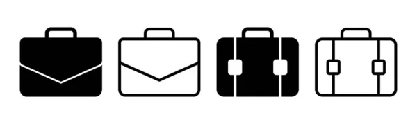 Εικονογράφηση Συνόλου Εικονίδιο Χαρτοφύλακα Υπογραφή Και Σύμβολο Βαλίτσας Σύμβολο Αποσκευών — Διανυσματικό Αρχείο