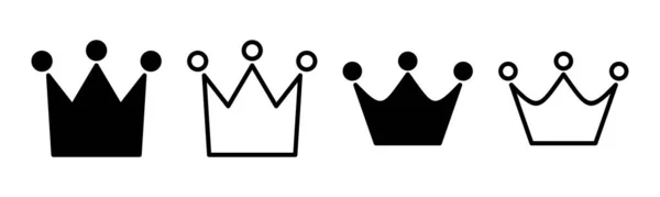 Krone Ikone Setzte Illustration Kronenzeichen Und Symbol — Stockvektor