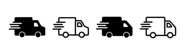 Набір Іконок Вантажівки Delivery Знак Символ Вантажівки Доставки Доставка Піктограма — стоковий вектор