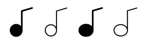 音乐图标集插图 注意音乐符号和符号 — 图库矢量图片