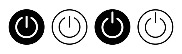 Набір Іконок Живлення Ілюстрація Сигнал Символ Перемикача Живлення Електроенергія — стоковий вектор