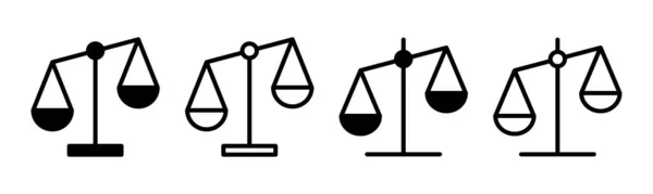 Масштаби Набору Ілюстрацій Піктограм Значок Масштабу Закону Знак Справедливості Символ — стоковий вектор