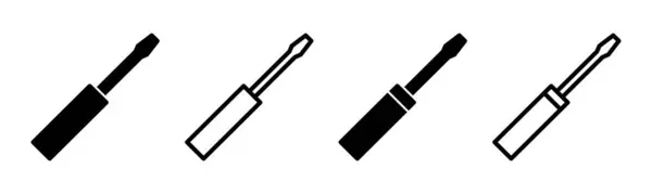 Иллюстрация Набора Значков Отвертки Знак Инструмента Символ — стоковый вектор