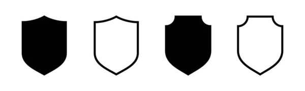 Ilustração Conjunto Ícones Escudo Ícone Proteção Signo Símbolo Segurança —  Vetores de Stock