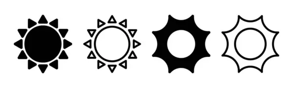 Ілюстрація Набору Значків Сонця Знак Яскравості Символ — стоковий вектор