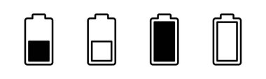 Batarya simgesi çizimi. Pil şarj işareti ve sembol. pil şarj seviyesi