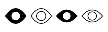Göz simgesi çizimi. Göz işareti ve sembol. Bak ve Görüş simgesi. 