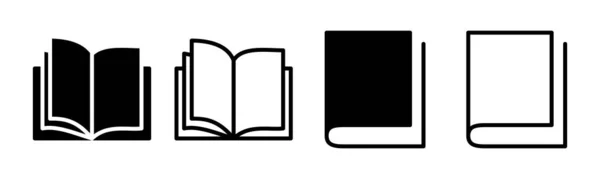图书图标集插图 打开书签和符号 电子书图标 — 图库矢量图片