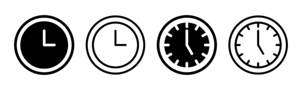 Ілюстрація Набору Значків Годинника Знак Часу Символ Значок Годинника — стоковий вектор