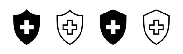 Ілюстрація Набору Значків Медичного Страхування Підпис Символ Страхового Документа — стоковий вектор