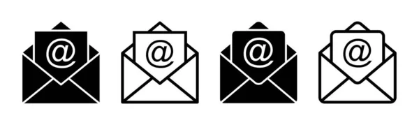 Mail Icon Set Illustration Mail Zeichen Und Symbol Mail Symbol — Stockvektor