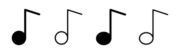 Icono Música Conjunto Ilustración Nota Música Signo Símbolo — Vector de stock