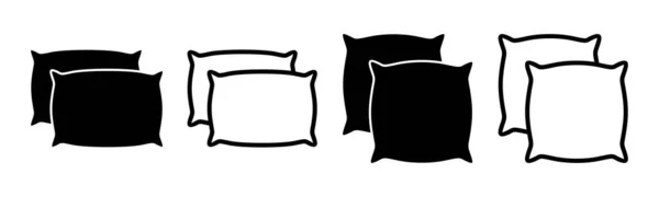 Illustrazione Set Icona Cuscino Segno Simbolo Del Cuscino Comodo Cuscino — Vettoriale Stock