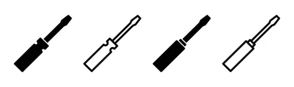 Εικονογράφηση Συνόλου Κατσαβιδιών Σύμβολο Και Σύμβολο Εργαλείων — Διανυσματικό Αρχείο