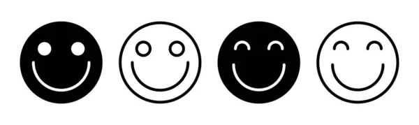 Smile Icon Set Illustration Smile Emoticon Icon Feedback Sign Symbol — Stock Vector