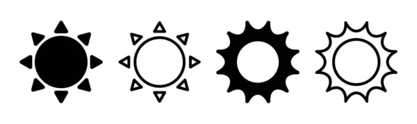 Icono Del Sol Ilustración Conjunto Signo Símbolo Brillo — Archivo Imágenes Vectoriales