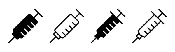 Illustration Icône Seringue Signe Symbole Injection Icône Vaccin — Image vectorielle