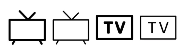 Icono Conjunto Ilustración Signo Símbolo Televisión — Archivo Imágenes Vectoriales