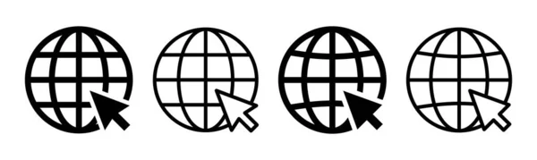 Ilustracja Zestawu Ikon Internetowych Przejdź Znaku Internetowego Symbolu Ikona Kliknięcia — Wektor stockowy