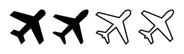 Uçak simgesi çizimi. Uçak işareti ve sembol. Uçuş taşıma sembolü. Seyahat işareti. uçak.
