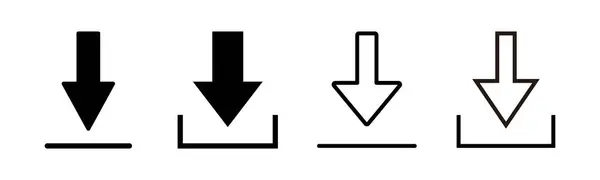 Pobierz Ikonę Zestaw Ilustracji Pobierz Znak Symbol — Wektor stockowy