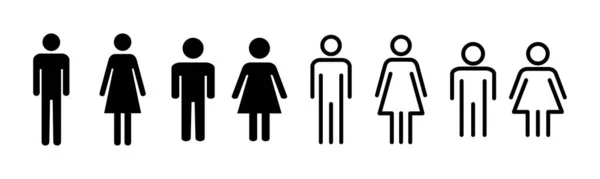 Illustration Jeu Icônes Homme Femme Signe Symbole Masculin Féminin Filles — Image vectorielle