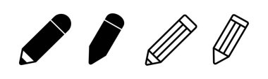 Kalem simgesi çizimi. Kalem işareti ve sembol. Simge vektörünü düzenle