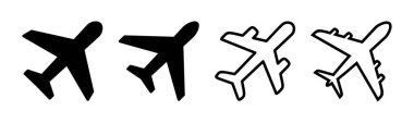 Uçak simgesi çizimi. Uçak işareti ve sembol. Uçuş taşıma sembolü. Seyahat işareti. uçak.